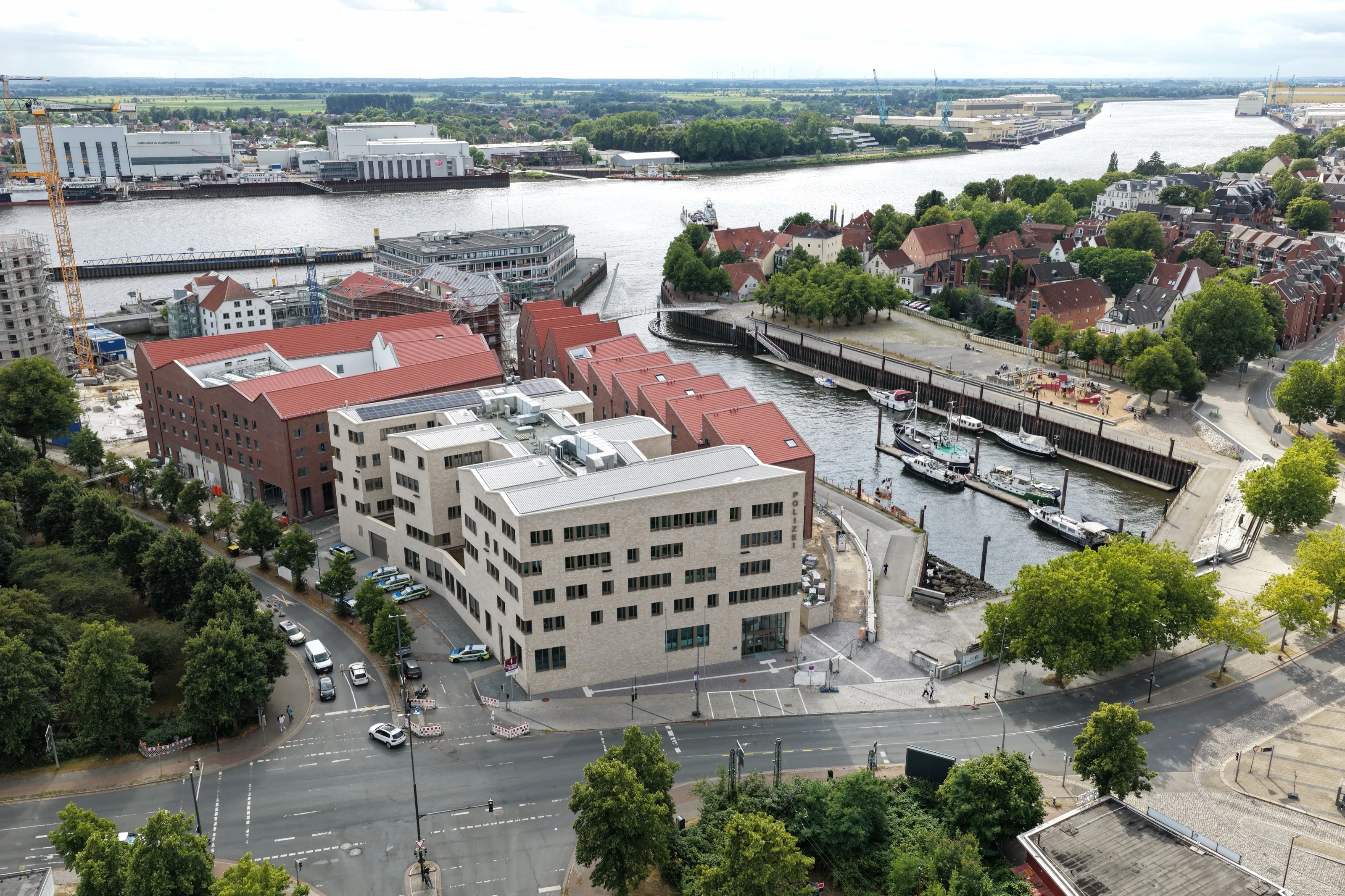 Drohnenaufnahme des Speicherquartiers Vegesack